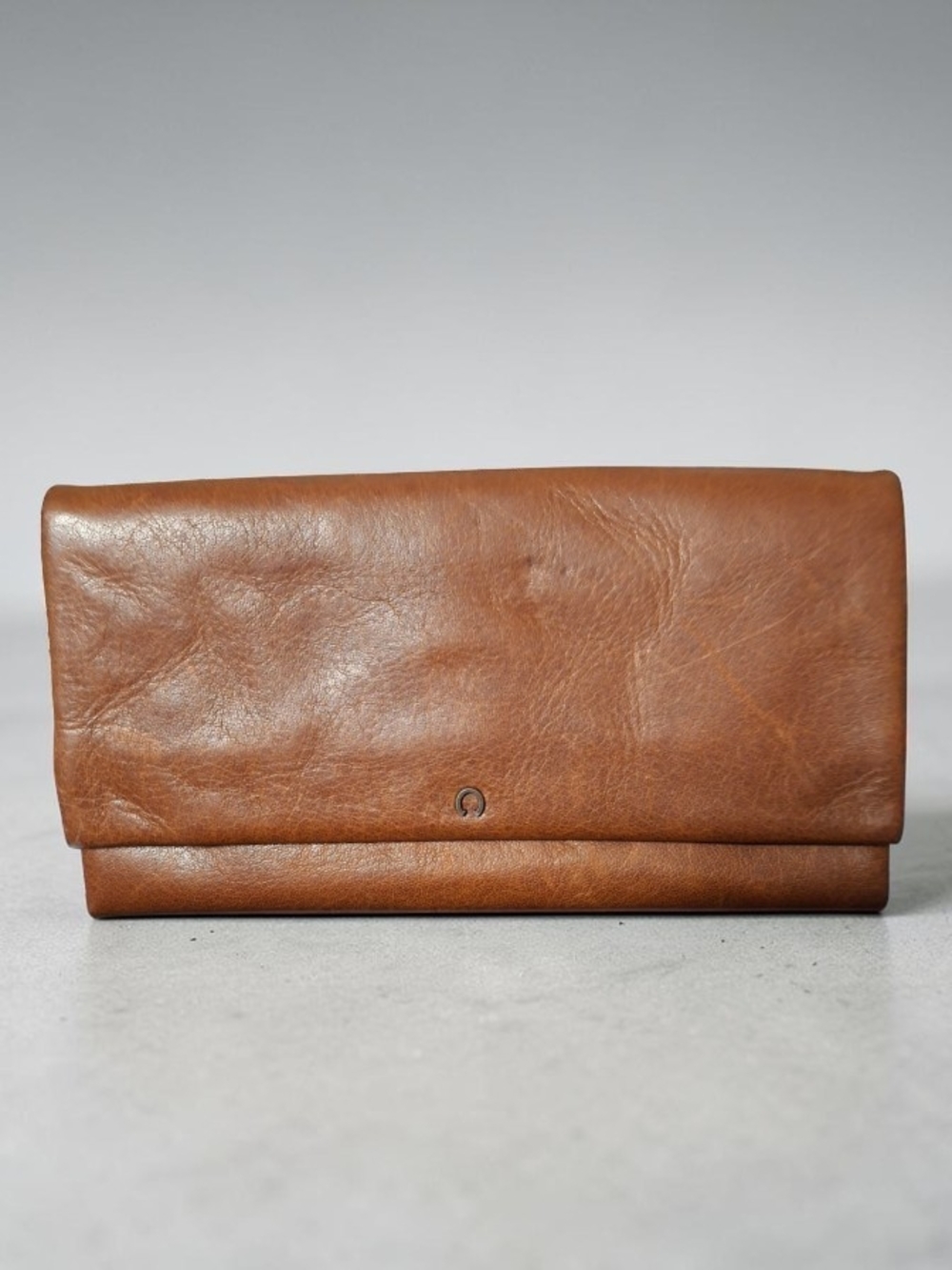 Wild West Leather Fold-Over Clutch Wallet - Brown